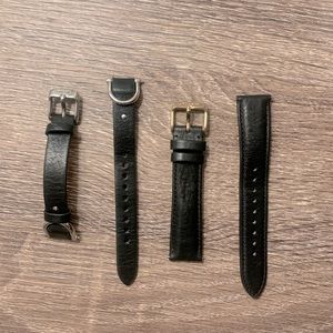 Set of 2 New Fossil Leather Watch Straps